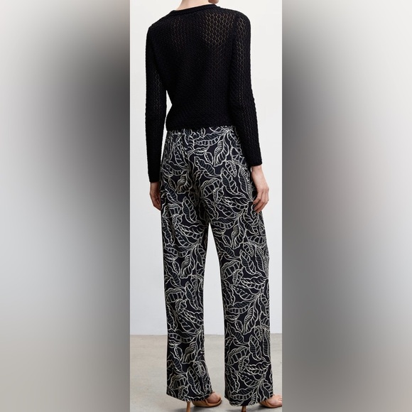 Mango Black and White Patterned Women's Trousers - Picture 2 of 11